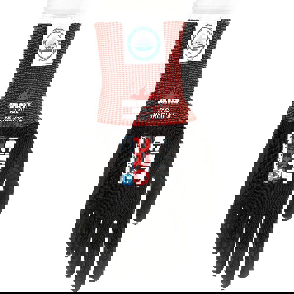 Cut-Resistant Gloves: Size L, ANSI Cut A3, Nitrile, Dyneema